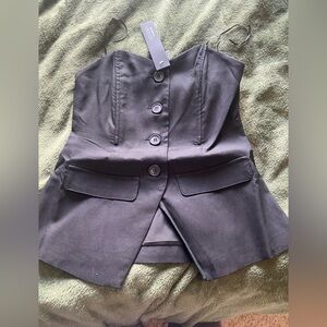 Strapless button down tank
